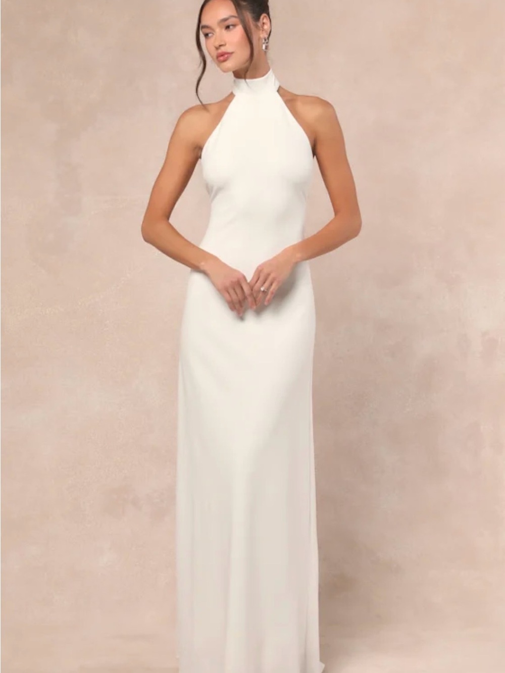 Lulu's High-Neck Halter Maxi Dress